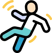 걸을 때 무릎이 덜컹거리거나 힘이 빠지는 십자인대 손상 증상 안내 아이콘