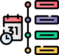 인대 강화를 위한 4~6주 간격의 반복 치료 안내 아이콘