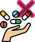 시술 후 재생 효과를 위한 소염진통제 복용 금지 안내 아이콘