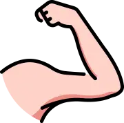 근수축에 의한 팔 및 허리 관절 운동 범위 제한 안내