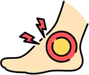 인대가 부분적으로 파열된 2도 발목 염좌 상태 안내 아이콘