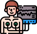 심장의 전기 신호를 그래프로 기록하는 기본 심전도(EKG) 검사 장면