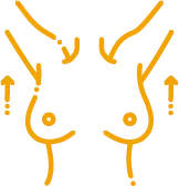 양팔을 머리 위로 올려 유방 윤곽을 확인하는 자세