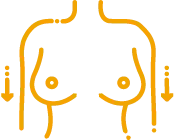 팔을 내리고 양쪽 유방의 대칭을 확인하는 자세