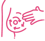 원을 그리며 나선형으로 유방 전체를 촉진하는 방법