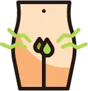 피부 건조 및 비뇨생식기 위축 등 갱년기 신체 변화 일러스트