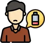 만성 피로 및 복부 비만 등 남성 갱년기 대표 신체 증상 일러스트